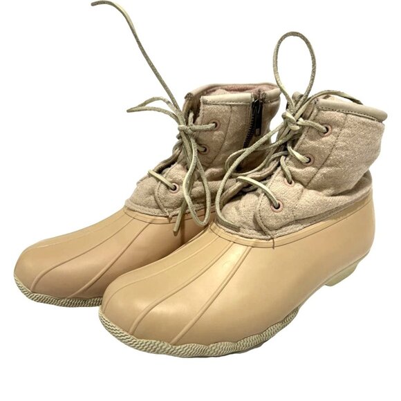Sperry Pink Womens Duck Boots Rain STS82038 Shoes Size 10 Wool Lined Waterproof - Picture 2 of 11